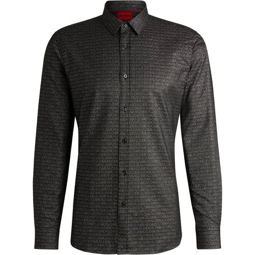 Chemise Extra Slim en coton mélangé à logos jacquard - HUGO - Modalova