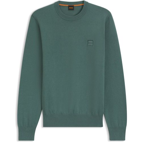 Pull en coton et cachemire avec étiquette logotée - Boss - Modalova