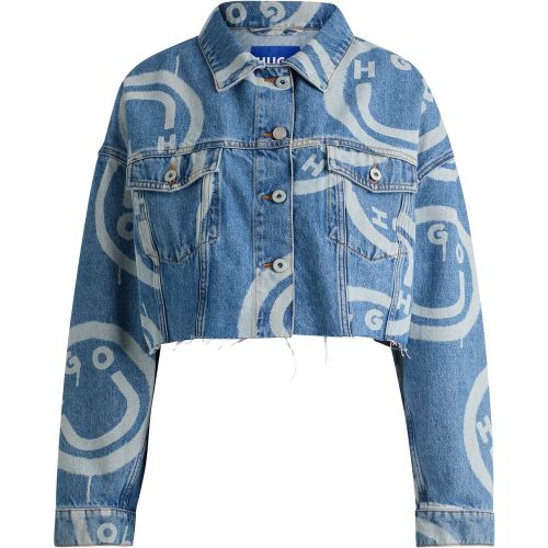 Veste en jean Oversize avec logos Happy - HUGO - Modalova