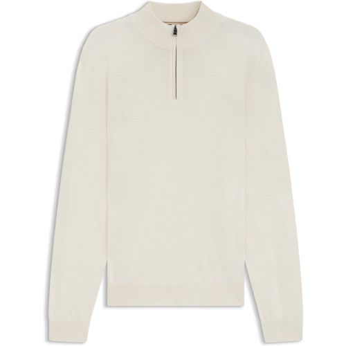 Pull en laine vierge à encolure zippée - Boss - Modalova