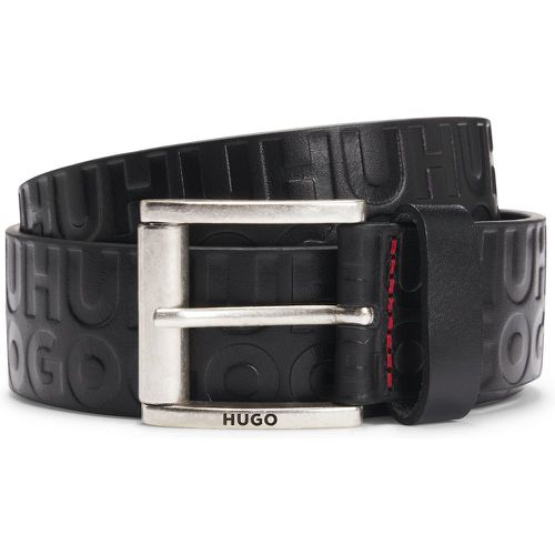 Ceinture en cuir lisse à logos revisités imprimés - HUGO - Modalova