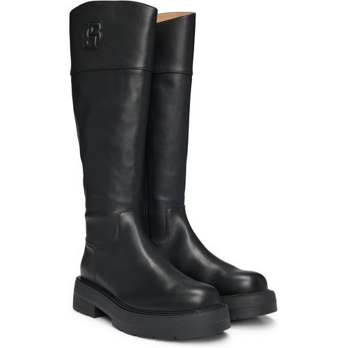 Bottes en cuir avec monogramme Double B rembourré - Boss - Modalova