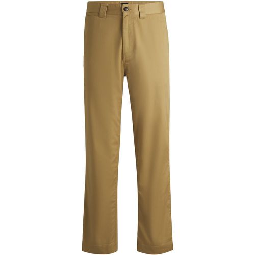 Pantalon droit en twill de coton mélangé - Boss - Modalova