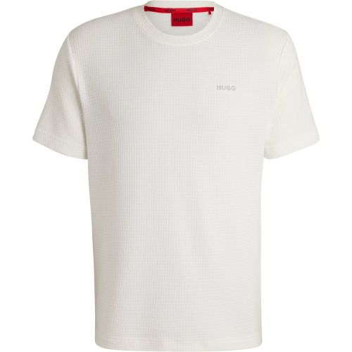 T-shirt de pyjama gaufré avec logo brodé - HUGO - Modalova