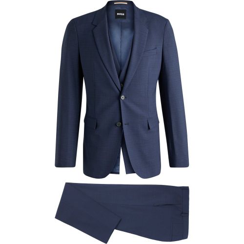Costume trois pièces Slim en tissu stretch à carreaux - Boss - Modalova