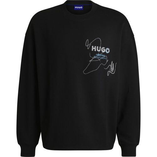 Sweat en molleton de coton avec motif artistique de la saison - HUGO - Modalova
