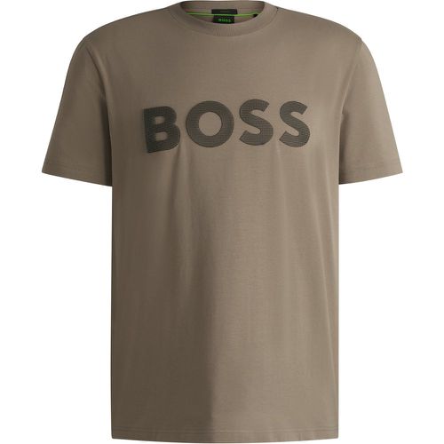 T-shirt en coton stretch avec grand logo - Boss - Modalova