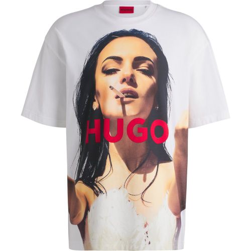 T-shirt Oversize en coton à imprimé audacieux - HUGO - Modalova