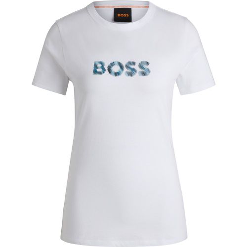 T-shirt en jersey de coton avec logo de la saison - Boss - Modalova