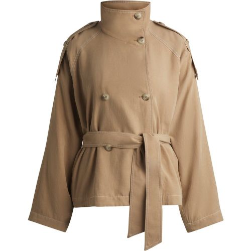 Veste à ceinture, col mao et surpiqûres contrastantes - HUGO - Modalova