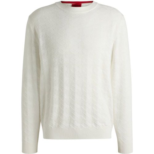 Pull en coton à motif argyle ton sur ton - HUGO - Modalova