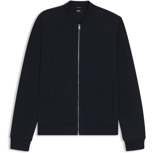 Sweat zippé en piqué de coton et de lin - Boss - Modalova