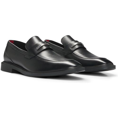 Mocassins en cuir avec garniture logotée - HUGO - Modalova