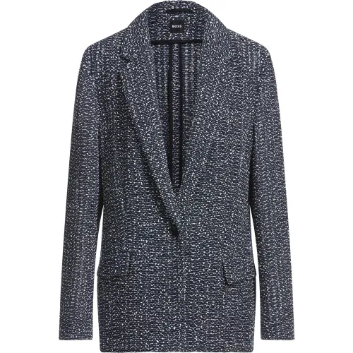 Veste Relaxed en tweed crocheté bicolore - Boss - Modalova