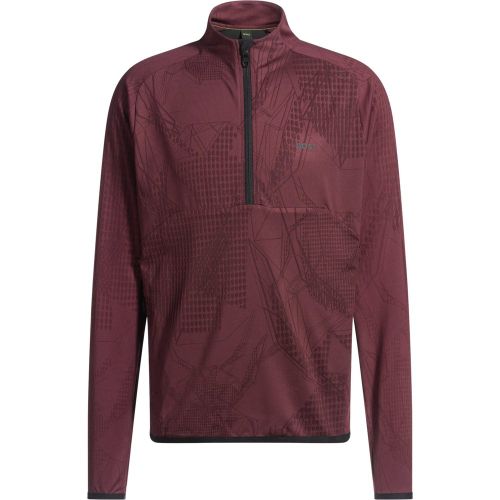 Sweat actif à encolure zippée en tissu stretch à motif jacquard - Boss - Modalova