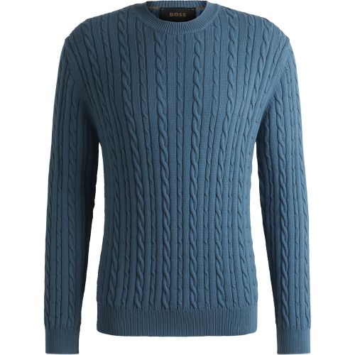 Pull en maille torsadée Relaxed en coton et cachemire - Boss - Modalova