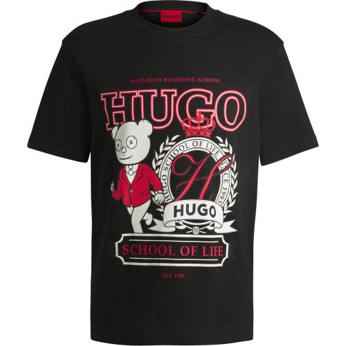 T-shirt en jersey de coton à imprimé logo graphique - HUGO - Modalova