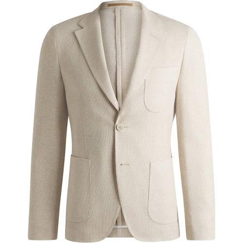 Blazer Slim en coton et lin à motif - Boss - Modalova