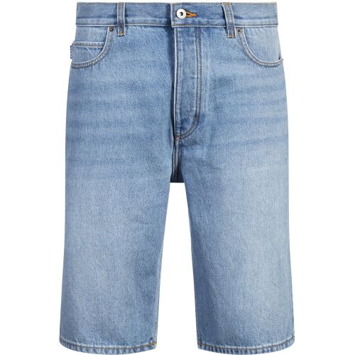 Short à la coupe droite en denim stone-washed bleu - HUGO - Modalova