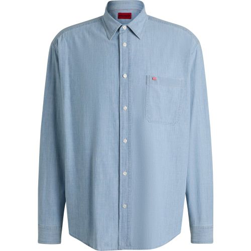 Surchemise Oversize en chambray de coton - HUGO - Modalova