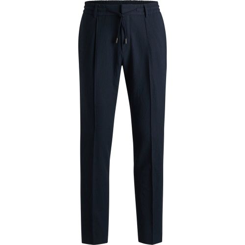 Pantalon Slim en seersucker et laine vierge mélangée - Boss - Modalova