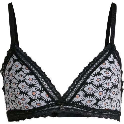 Soutien-gorge à imprimé marguerites avec finitions en dentelle - HUGO - Modalova