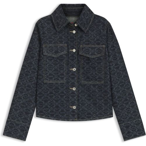 Veste en denim rigide à monogramme imprimé au laser - HUGO - Modalova
