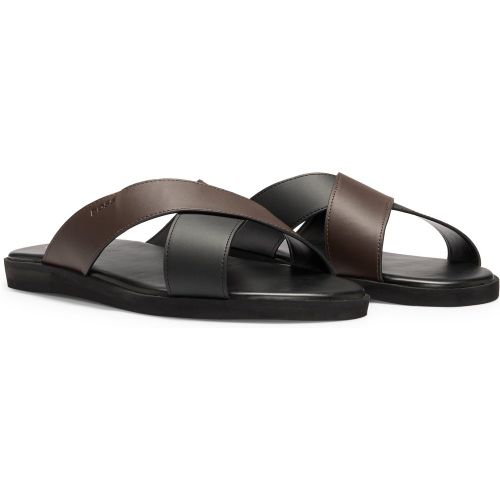 Mules en similicuir à brides bicolores - Boss - Modalova