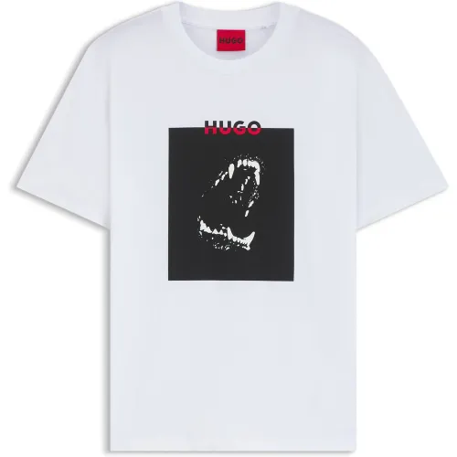 T-shirt en jersey de coton à imprimé doberman - HUGO - Modalova