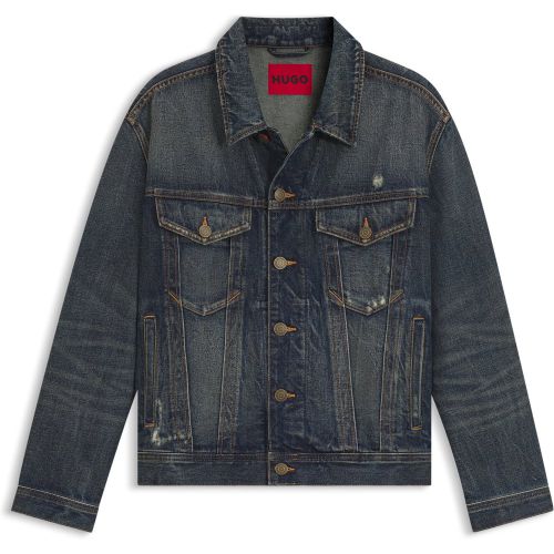 Veste Regular en denim bleu - HUGO - Modalova