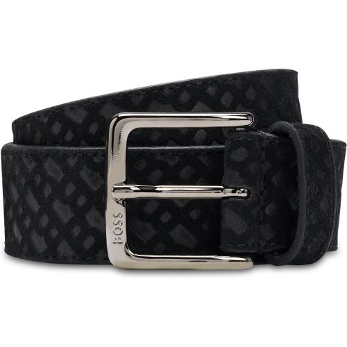 Ceinture en cuir suédé à motif monogrammé - Boss - Modalova