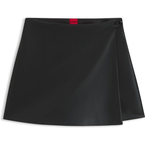 Jupe-short courte portefeuille en similicuir - HUGO - Modalova