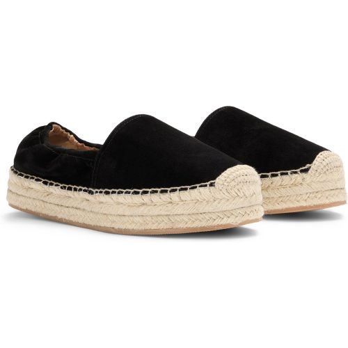 Espadrilles en cuir suédé à talon élastique - Boss - Modalova
