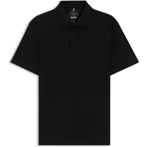 Polo Porsche x  en coton mercerisé à motif pied-de-poule en jacquard - Boss - Modalova