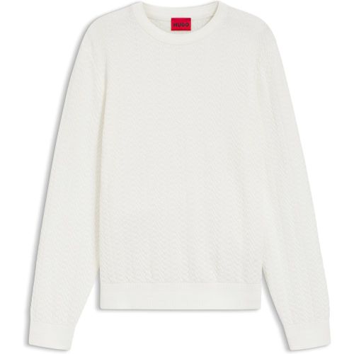 Pull en maille de coton à motif chevrons - HUGO - Modalova