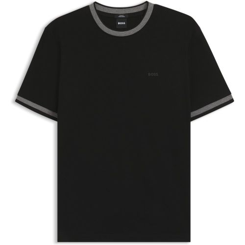 T-shirt Slim en coton mercerisé avec finitions contrastantes - Boss - Modalova