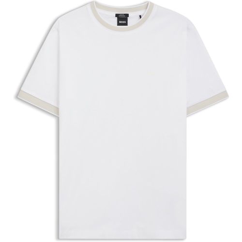 T-shirt Slim en coton mercerisé avec finitions contrastantes - Boss - Modalova