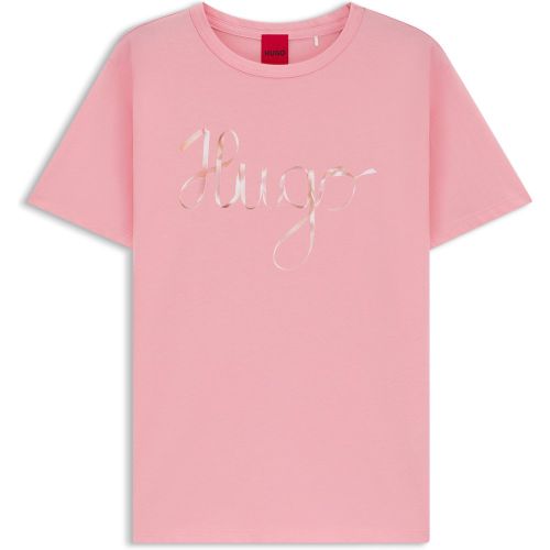 T-shirt en jersey de coton à logo artistique - HUGO - Modalova
