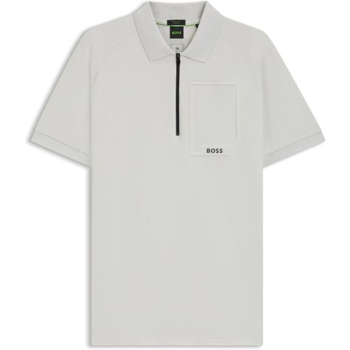 Polo à encolure zippée en coton stretch aux propriétés d’évacuation de l’humidité - Boss - Modalova