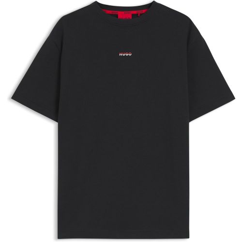 T-shirt de pyjama Relaxed en coton à imprimé logoté - HUGO - Modalova