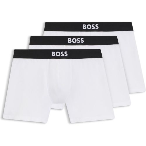 Lot de trois boxers longs en coton stretch - Boss - Modalova
