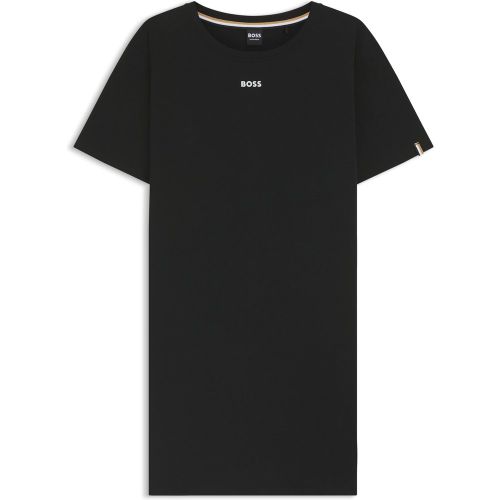 Robe de nuit en coton stretch avec détails logotés - Boss - Modalova
