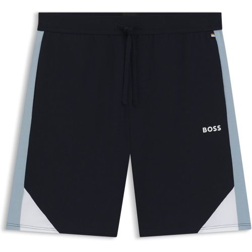 Short de pyjama en coton mélangé à empiècements contrastants - Boss - Modalova