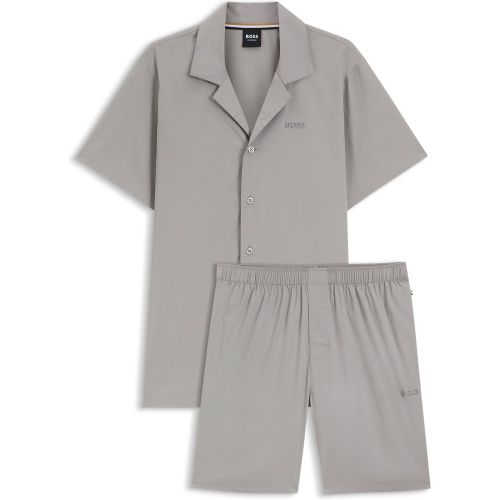 Pyjama en popeline à logos brodés - Boss - Modalova