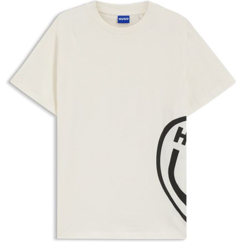 T-shirt en jersey de coton avec motif Happy - HUGO - Modalova