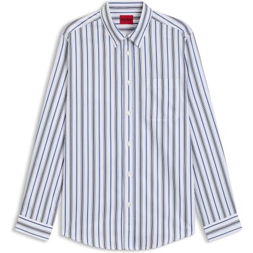Chemise Oversize en popeline de coton à rayures - HUGO - Modalova