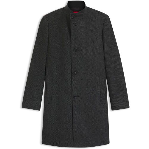 Manteau Regular twill de laine mélangée - HUGO - Modalova