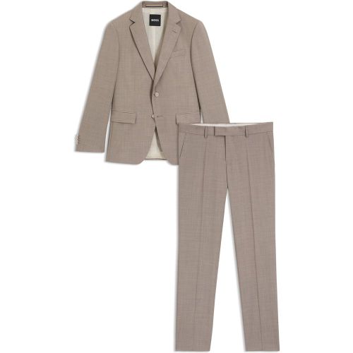Costume Slim deux pièces en laine vierge chinée - Boss - Modalova