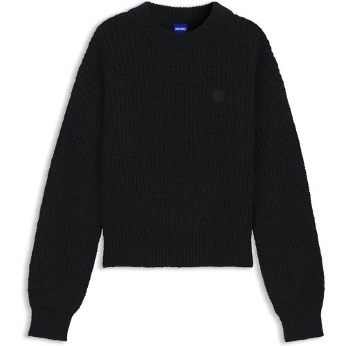 Pull Relaxed en maille avec badge Happy - HUGO - Modalova