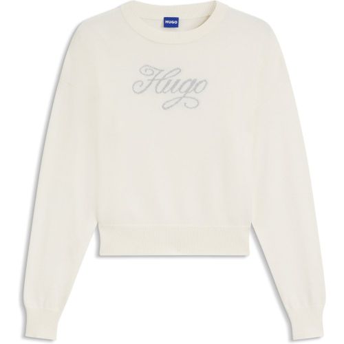 Pull Relaxed en maille avec logo en fil métallisé - HUGO - Modalova